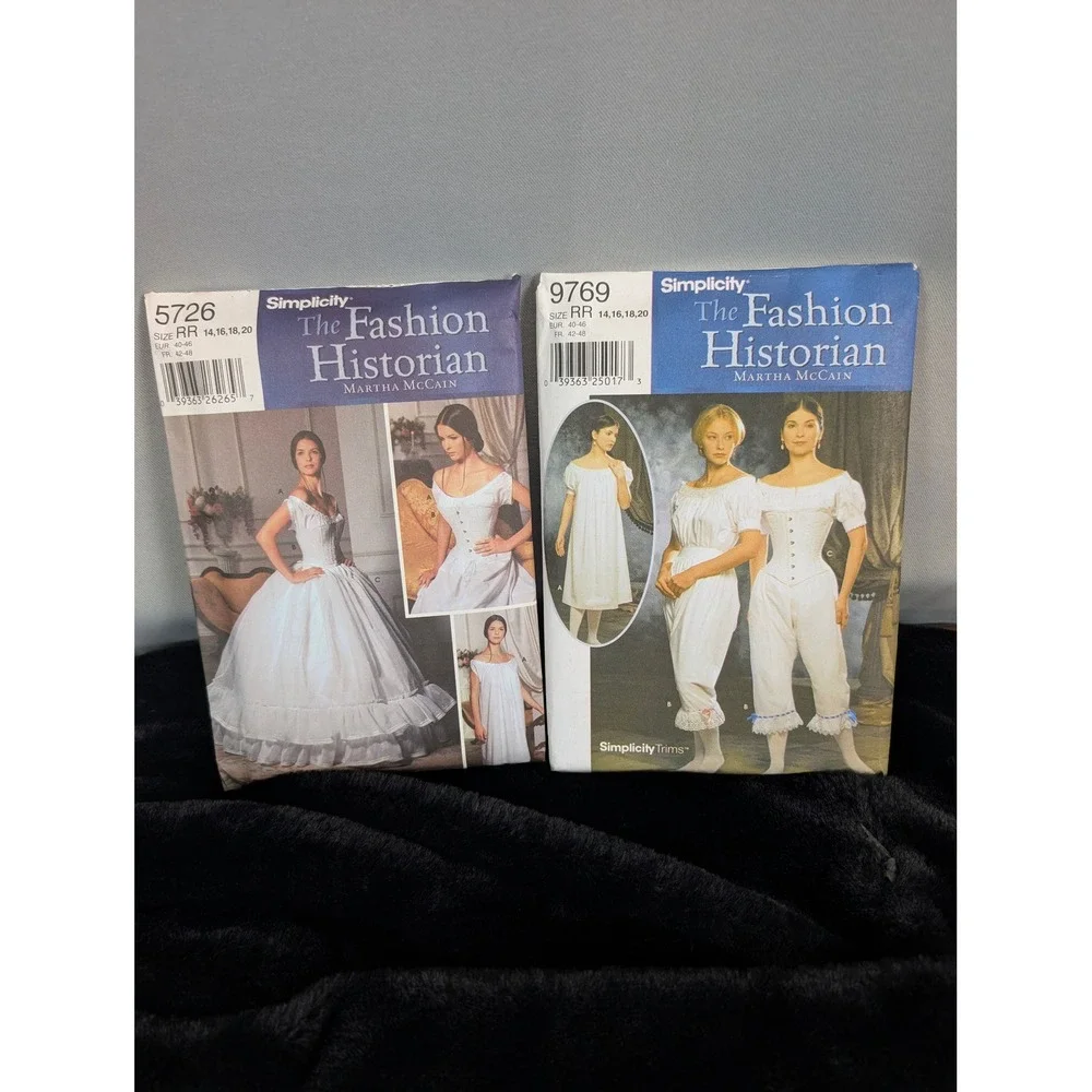 Simplicity Fashion Historian Sewing Patterns 9769 5726 Misses 14-20 White Good